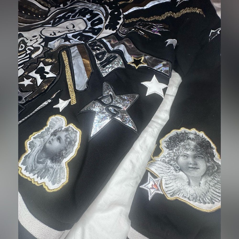 NWTs Dolce & Gabbana Baroque Maria Amore DG DNA Sweater Sweatshirt Black Gold - Picture 8 of 16